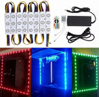 10FT Storefront Window LED Light Kit 5050 RGB Injection LED Module Light with Power Plug and 24 Key Remote Controller