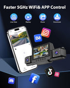 4 Channel Dash Cam 360 View for All-Round Protection, 4-Way Front Rear Inside Recording, Built-in 5G WiFi & GPS, APP Control,