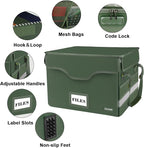 DocSafe Fireproof Document Box with Lock,File Storage Organizer with Pockets,Collapsible Portable File Box Home Office Safe F
