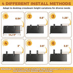 14.17" D Double Under Desk Drawer,Under Desk Pull out Storage Organizer with Lock and Keys,Adjustable Height, Metal Storage D