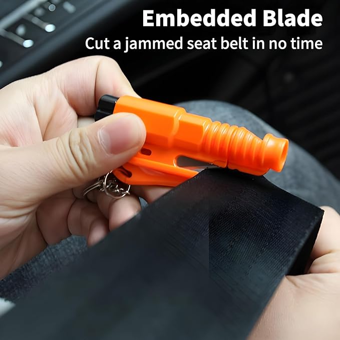 LECART 8 Pack Car Window Glass Breaker Keychain Emergency Escape Tools 3 in 1 Design Safety Tool with Window Breaker Seatbelt