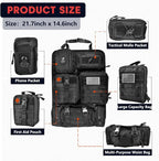 Tactical Seat Back Organizer, Molle Seat Back Organizer Panel With 5 Detachable Multi-Purpose Molle Pouch Fits Car Truck SUV Ford Jeep