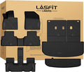 LASFIT Floor Mats & Backrest Mats & Cargo Mats for Hyundai Palisade 7/8 Seats 2025 2024 2023 2022 2021 2020, All Weather TPE Custom Fit Floor Liners for Palisade Full Set Car Mats Accessoires, Black