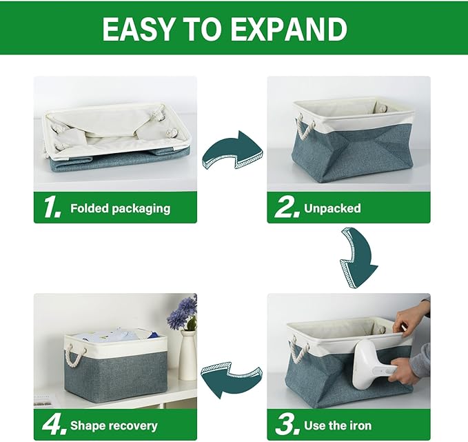Bidtakay Fabric Storage Baskets for Shelves 3 Pack Large Storage Bins for Organizing Linen Collapsible Organizer for Closet-D
