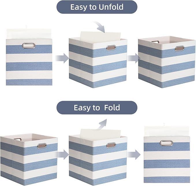 Foldable Cube Storage Bin Organizing Baskets Cubby Boxes Fabric Storage Cubes Organizer Bins with Handles for Organization Sh
