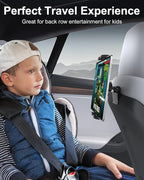 GDZN Tesla Back Seat Tablet Holder, 1-Second Install Seat-Back Wedge Mount for Model 3/Y, Metal Ball Head 360° Rotation iPad Holder for Kids Travel, Fits 4.7-13" iPad Pro/Air/Mini, Galaxy Tab, iPhone