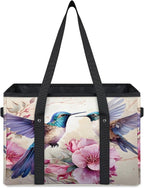 Reusable Grocery Bags Heavy Duty Shopping Bags Foldable Large Tote Bags with Long Handles & Hard Bottom