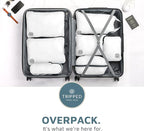 TRIPPED XL Compression Packing Cubes — 7-Piece Set for Checked Luggage | Extra-Large (15.7"×11"×4") + Large + Small + Tube + 