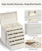 Vlando 6 Layer Large Jewelry Box - Jewelry Holder Organizer, Jewelry Box Organizer for Drawer Necklace Ring Bracelet and Watc