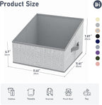 DIMJ Closet Storage Bins - Fabric Storage Baskets for Shelves, Collapsible Closet Organizers and Storage with Handles, Trapez