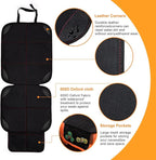 SMART ELF Car Seat Protector, Large Auto Protector for Child Seats with Thickest Padding and Non-Slip Backing Mesh Pockets fo