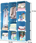 VIPZONE Baby Dresser, Kids Closet Organizers, Portable Kids Wardrobe for Closet, Bedroom, Nursery, Cubby, Cabinet, Clothes, D
