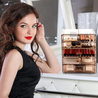 Sorbus Acrylic Makeup Organizer Set, 6-Drawer Vanity & Countertop Cosmetic Storage with Small & Wide Drawers, Bronze Glow Mak