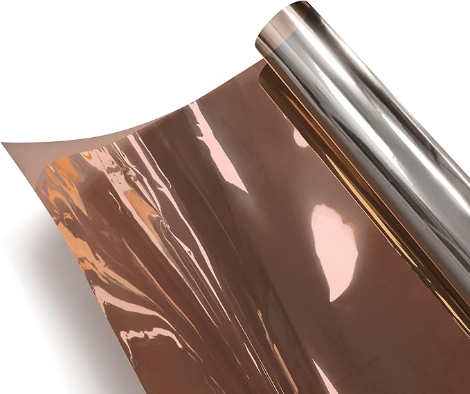 VViViD One-Way Colorful Vinyl Window Tinting Sheets (10ft x 5ft, Copper Mirror Chrome)