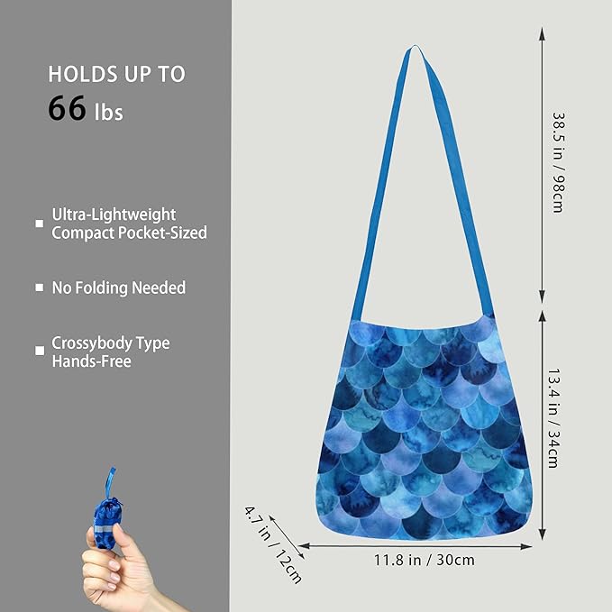 BeeGreen Reusable Grocery Shopping Bag -Travel Tote Bag - Foldable Compact Sturdy Bags