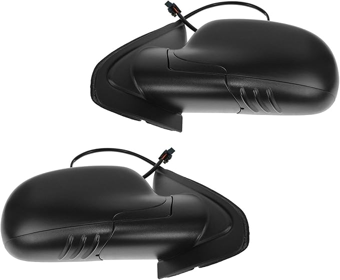 TRQ 2 Piece Driver and Passenger Side Mirror Assembly Set Electric Adjustment Heated No Memory Black Compatible with 2006-200