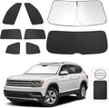 TINGLU Window Shades for Volkswagen VW Atlas 2018-2025 2026 Accessories Car Side Full Windows Rear Triangular Windshield Sun Shade Sun UV Rays Privacy Protection for Camping,Napping,and Relaxing 8PCS