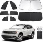TINGLU Window Shades for Volkswagen VW Atlas 2018-2025 2026 Accessories Car Side Full Windows Rear Triangular Windshield Sun Shade Sun UV Rays Privacy Protection for Camping,Napping,and Relaxing 8PCS