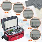 GDNasist Medicine Storage Bag, Pill Bottle Organizer for Emergency, Medicine Box Empty with Small Portable Pouch, First Aid B