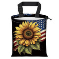 Car Trash Bag Large Hanging Can for Back of Seat, Cute Waterproof Car Garbage Bag for Vehicle, Travelling, Outdoor Cute Sunflower American Flag