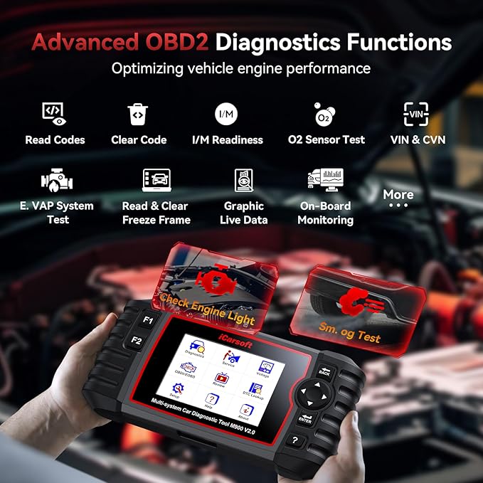OBD2 Diagnostic Scan Tool for Mercedes Benz/Sprinter, iCarsoft M900 V2.0 Scanner Code Reader for Engine, Transmission, ABS,
