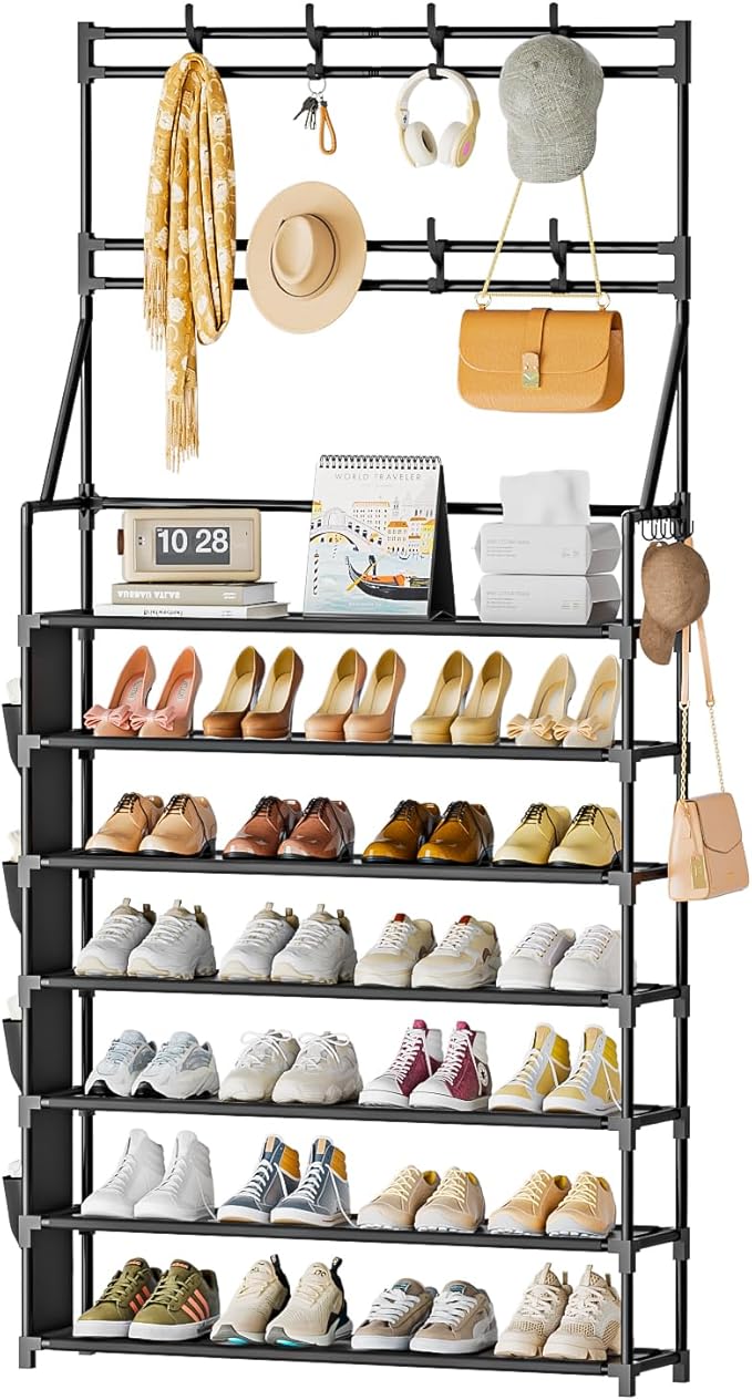 OYREL Shoe Rack 7 Tier Sturdy Shoe Racks for Closet Shoes Organizer for 28-35 Pairs Large Capacity Shoe Storage Rack with Mul