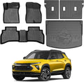 KUST Floor Mats Set for 2021-2026 Chevy Trailblazer AWD, All Weather Floor Liners & Backrest Mats & Rear Trunk Mat for Trailblazer Accessories TPE Rubber Raised Edge (Cargo in Upper Deck Position)