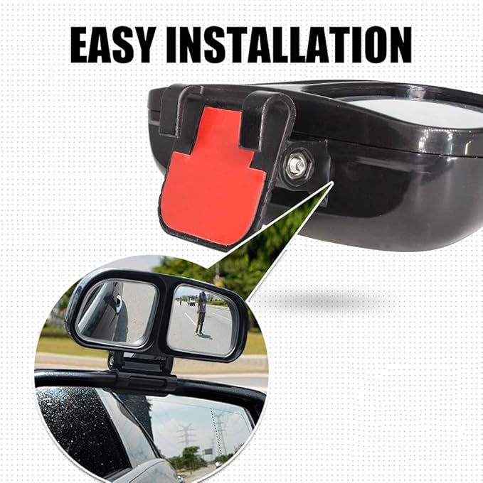 Blind Spot Mirrors for Cars, Adjustable Rear View Blind Spot Mirrors Car Auxiliary Universal Wide Angle Side Mirror Double Glass Blind Spot Snap Mirror for Truck SUV, 1 Piece (Black-Right)