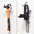 HUHOLE 10-Pack Heavy Duty Pegboard Hooks for Power Tools & Garage Organization, Vinyl-Coated Steel Drill Holders & Utility Ha
