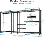VIPEK X4 Expandable Heavy Duty Clothes Rack, Adjustable from 7'4" to 10'2" with Adjustable Shelves and Hanger Rods, Large War