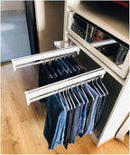 Adjustable Pull Out Clothes Rail - Extendable Clothing Organizer for Closet - 30-80cm Pants & Coat Hanger Rack - 17.7 Inch Cl