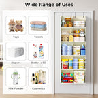 2 Pack 5-Tier Over The Door Organizer with 10 Side Mesh Pockets & Clear Windows, 80 lbs Weight Capacity Hanging Storage for B