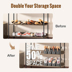 Neprock Shoe Slots Organizer, Shoe Rack Space Saver Organizador De Zapatos (12 Pack) Grey