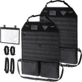WYNEX Car Seat Organizer, Molle Backseat Cover Organizer Protector with Sling Rack, Visual Pocket and Patch, Universal Vehicle Fits for F150, Jeeps, Pickups & Trucks for Road Trips (2-Packs)