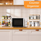 RUILALIFE Spice-Rack-Organizer-Shelf for Kitchen Counter, 2 Tiers Coffee Bar Station Organizer for Countertop，Space Saving De