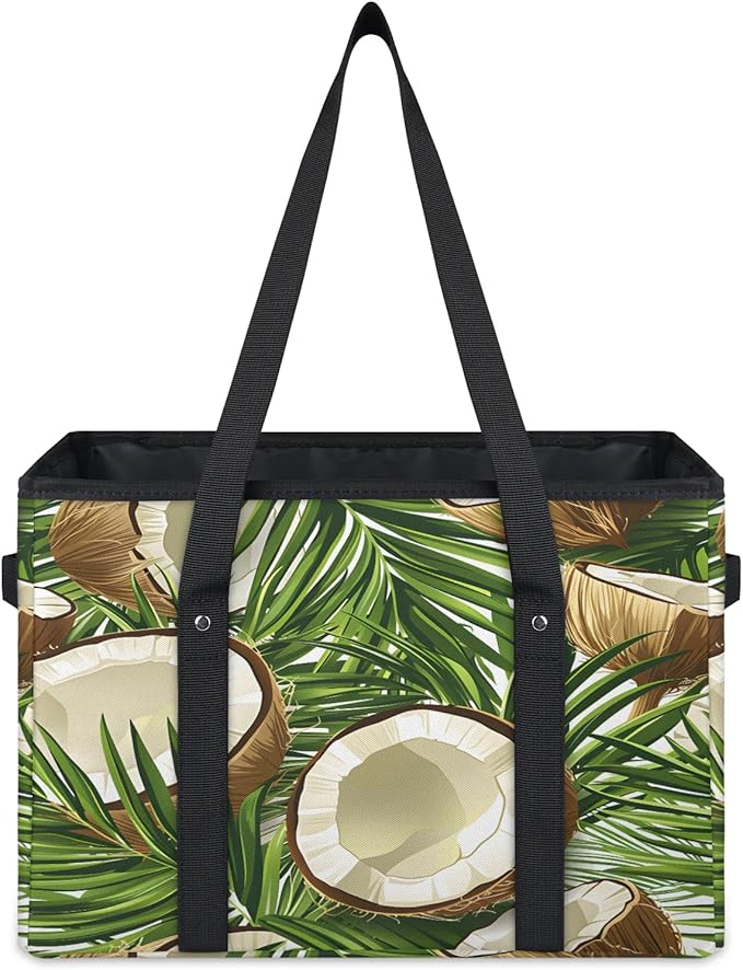 Reusable Grocery Bag, Foldable Large Shopping Tote Bag for Groceries Kitchen Picnic Car Trunk