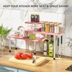 ZHWS Bathroom Counter Organizer Corner Shelf – Bathroom Organization Bamboo 3 Tier Spice Rack Makeup Organizer Bookshelf Spac