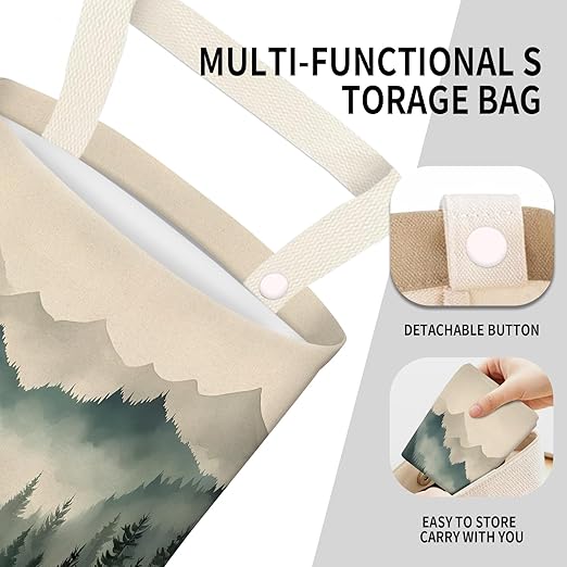 Car Garbage Can, Seat Back Hanging Cute Car Trash Can Bag, Car Organizer and Storage Bag for Travelling, Outdoor Cute Green Misty Forest