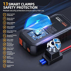 Portable 10-in-1 Car Battery Jump Starter with Air Compressor 6000A 160PSI Portable Car Jumper Starter (All Gas 12L Diesel),