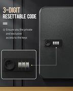 Uniclife 48 Position Key Cabinet with Combination Lock Resettable Black Digital Security Storage Box Steel Key Organizer with