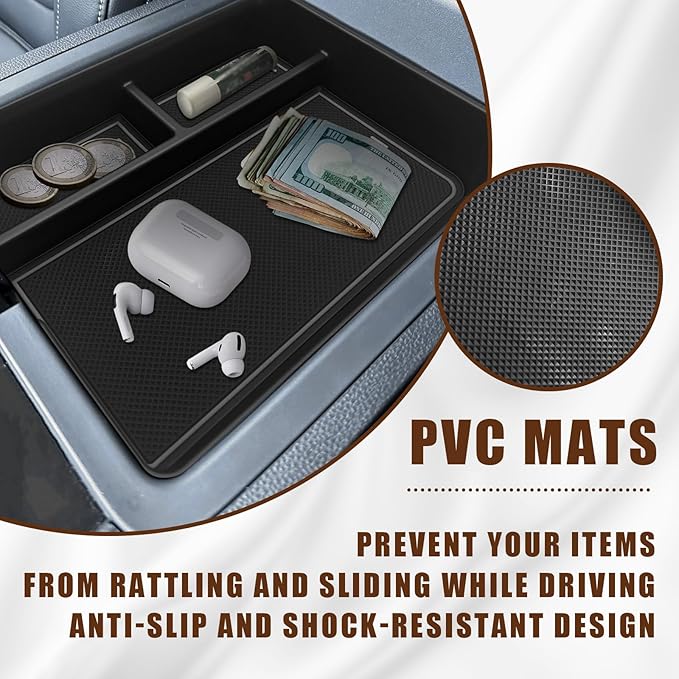 Muslogy Center Console Organizer Compatible with Honda Pilot 2023 2024 2025 2026, 2024-2026 Ridgeline/Passport Center Console Storage Box Divider Inserts Interior Accessories ABS Material(Gray)