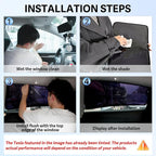 ZATOOTO Tesla Model 3 Car Window Shade for Baby, Bluish-Purple Static Cling Car Shades for Rear Window | Block Harsh Sunlight | UV Protection | Rear Window Sun Shade with Storage Bag | 2018-2025 |