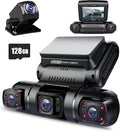 PRUVEEO 360° 4 Channel Dash Cam Front and Rear Inside Left Right, Dash Camera for Cars, Built-in GPS WiFi Night Vision, 24/7 
