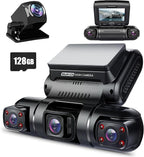 PRUVEEO 360° 4 Channel Dash Cam Front and Rear Inside Left Right, Dash Camera for Cars, Built-in GPS WiFi Night Vision, 24/7 
