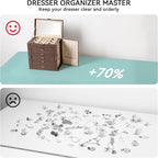 Frebeauty Large Jewelry Box,6-Tier PU Leather Jewelry Organizer,Multi-functional Storage Case with Mirror,Accessories Holder 