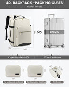 LOVEVOOK Travel Backpack for Women & Men 40L,Airline Approved Carry On Backpack Travel Essentials,TSA Carry on Luggage,Waterp