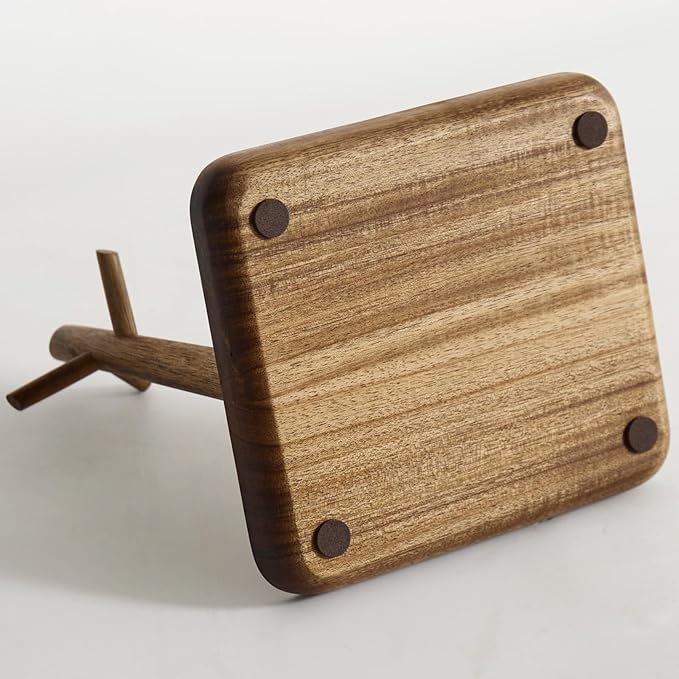 Solid Acacia Wood Key Tray and Bowl for Entryway Table - Jewelry Tray With 3 Hooks, Open Storage for Wallet, Glasses, Watches