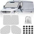 Mercedes Sprinter Sun Shade 2006-2019 | 3-Piece Van Window Covers with Thermal Insulation & UV Protection | Car Window Shades (Front Windshield & Side Covers)