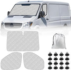 Mercedes Sprinter Sun Shade 2006-2019 | 3-Piece Van Window Covers with Thermal Insulation & UV Protection | Car Window Shades (Front Windshield & Side Covers)