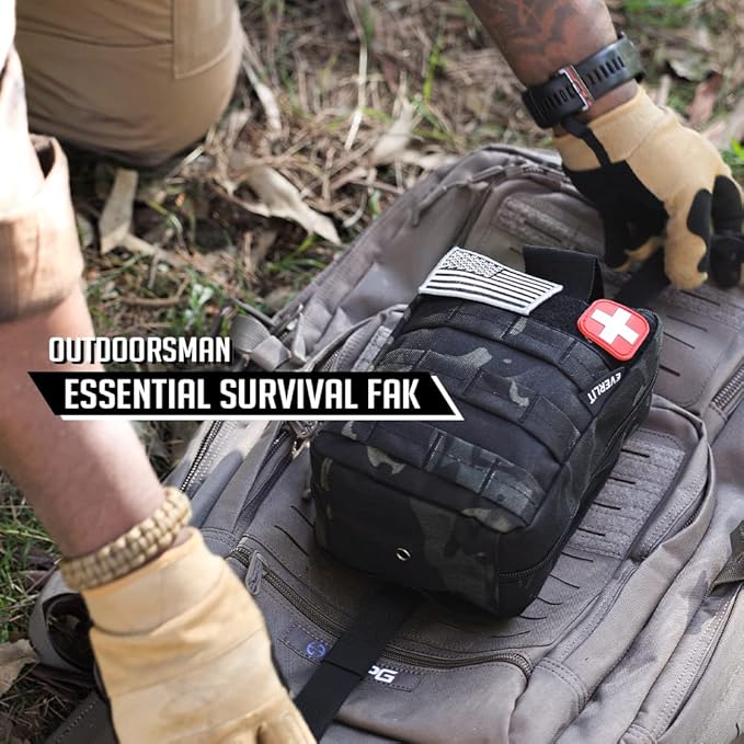 EVERLIT 250 Pieces Survival First Aid Kit IFAK EMT Molle Pouch Survival Kit Outdoor Gear Emergency Kits Trauma Bag for Campin
